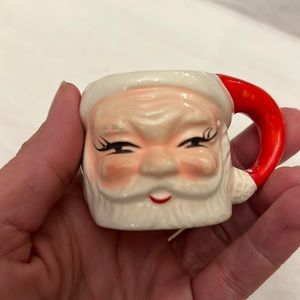 Japan Vintage Mini Santa Mug Christmas Porcelain Collectable